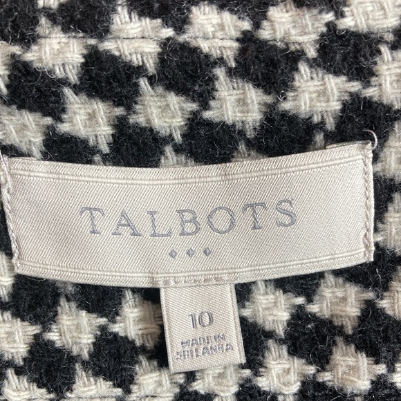 EUC TALBOTS Womens Wool Mix Textured Thick Pencil Skirt Black Off White Size 10 - Picture 3 of 8